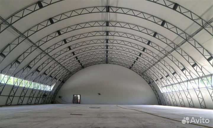 Ангар арочный 12*20м, каркасно-тентовый