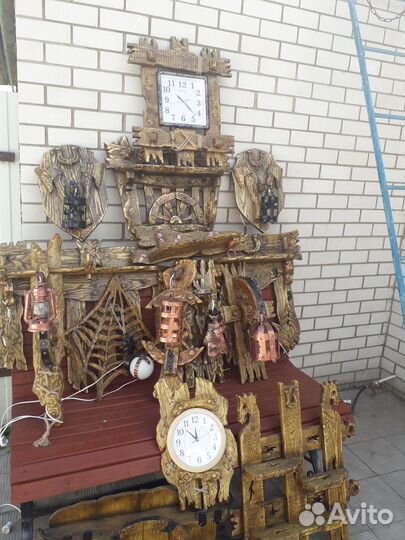 Деревянные часы под старину