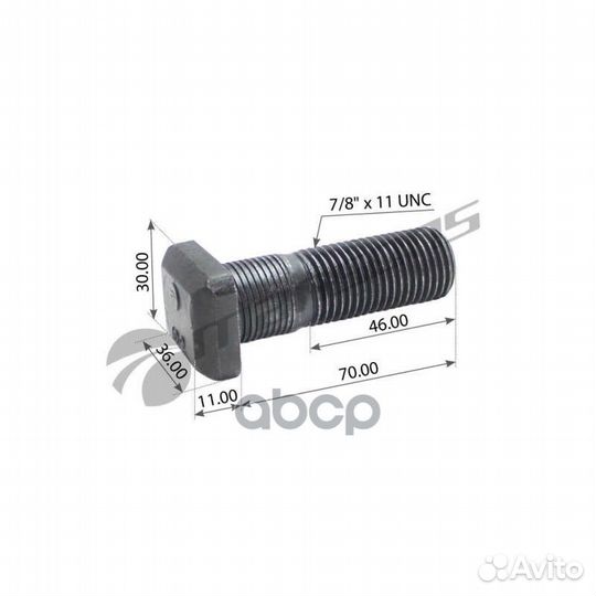 Шпилька ступицы колеса 7/8''x11 BSF RH L81/70/46