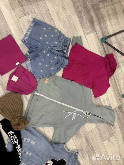 Вещи пакетом на девочку 140 146 джинсы худи