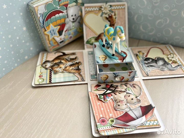 Открытка коробка детская