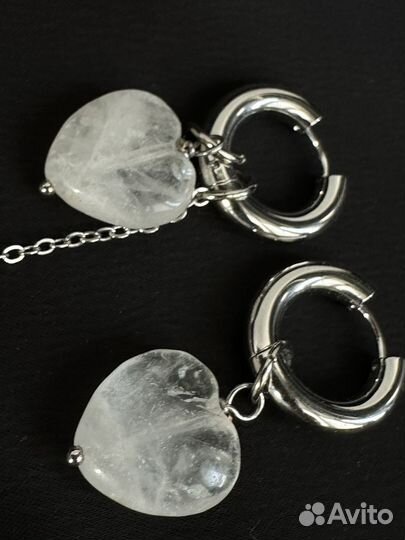 Серьги конго трансформеры горный хрусталь