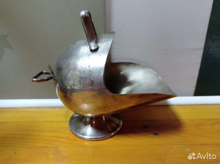 Старинные сахарницы, латунь, серебрение, Англия