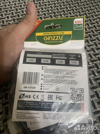 Картридер внутренний Ginzzu