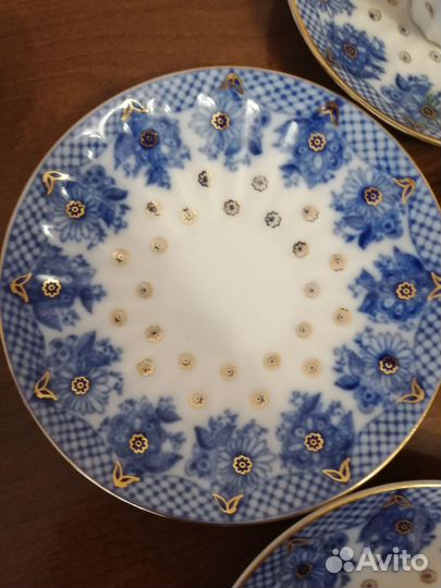 6 Чашек с блюдцеми, фарфоровые лфз