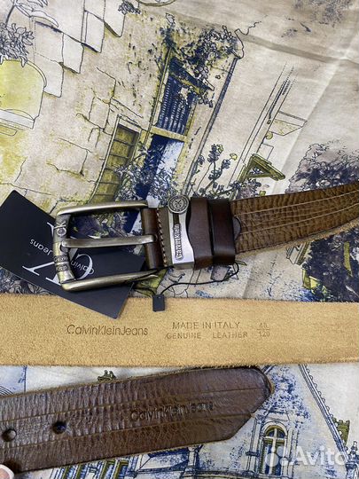 Мужской кожаный ремень Ck