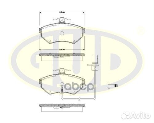Колодки тормозные дисковые перед gbp063112