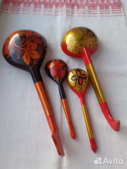 Половники и ложки расписные.Хохлома СССР