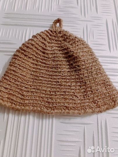 Шапка для бани ручной работы из джута