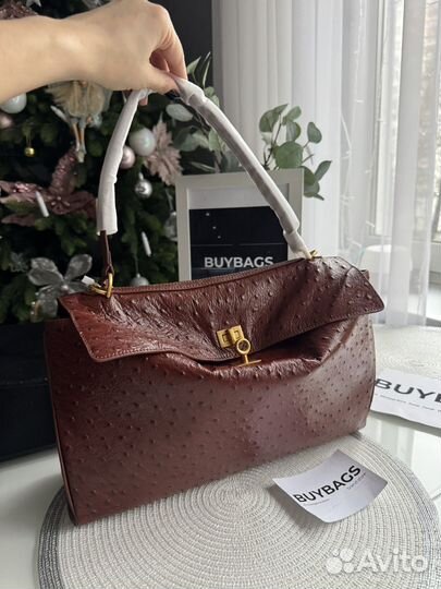 Сумка Balenciaga Rodeo страус натуральная кожа