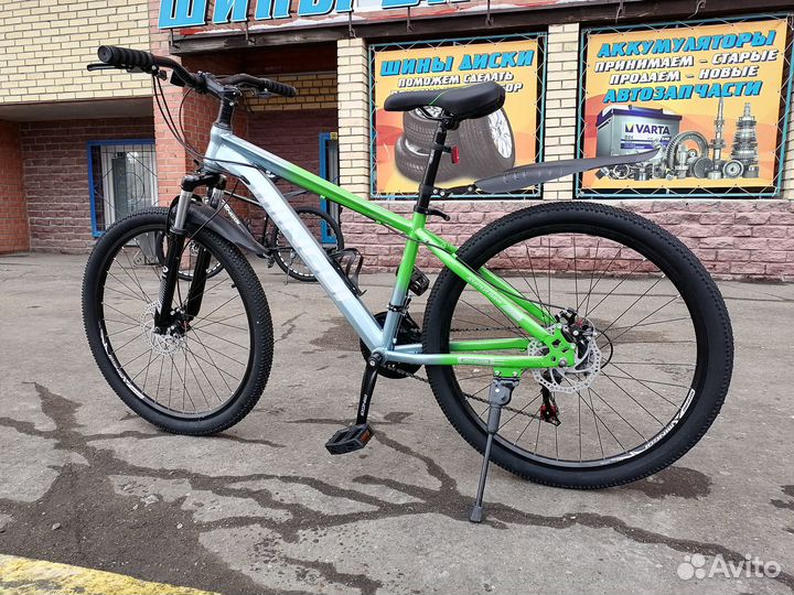 Велосипед 26 серо-зеленый + доставка бесплатно