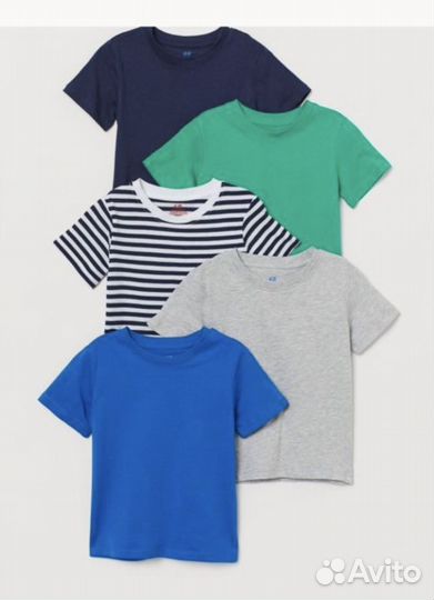 Набор футболок хлопок 122 128 5 шт