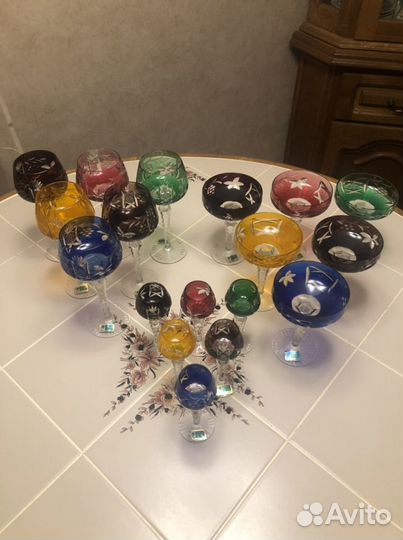 Фужеры цветной хрусталь