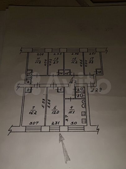 Комната 12 м² в 6-к., 5/5 эт.
