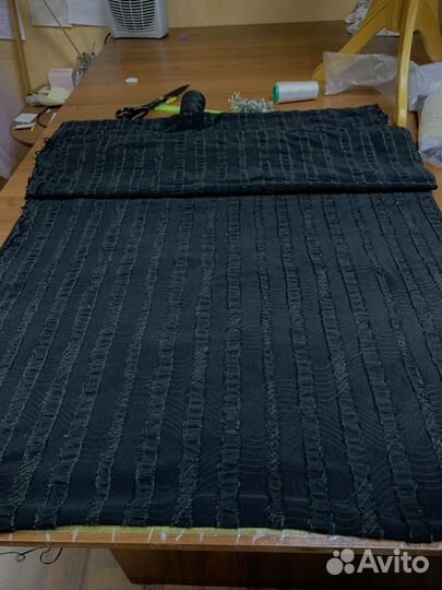 Трикотаж полоска черный