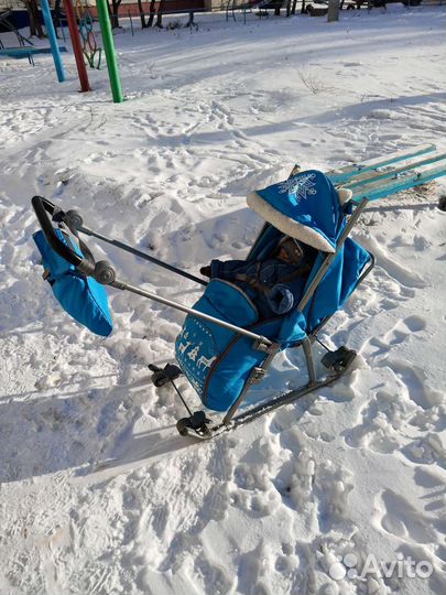 Детские сани с колесами