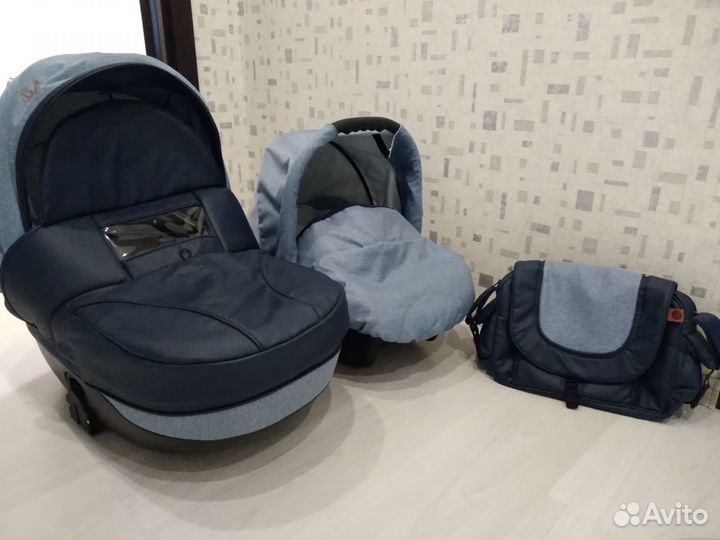 Коляска 3в1 с автолюлькой +сумка