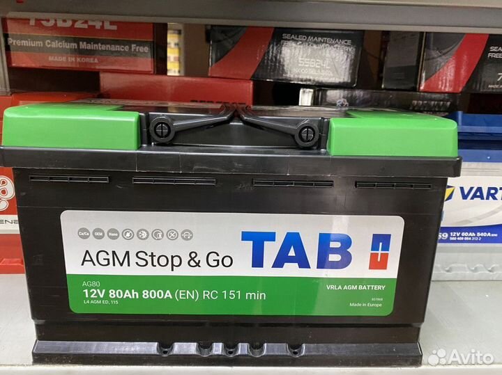 Аккумулятор AGM Tab 80 на Порше Оригинал
