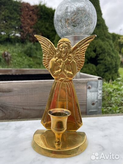 Подсвечник латунный в форме ангела из Норвегии