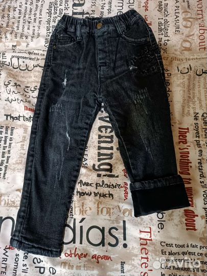 Джинсы для девочки утеплённые