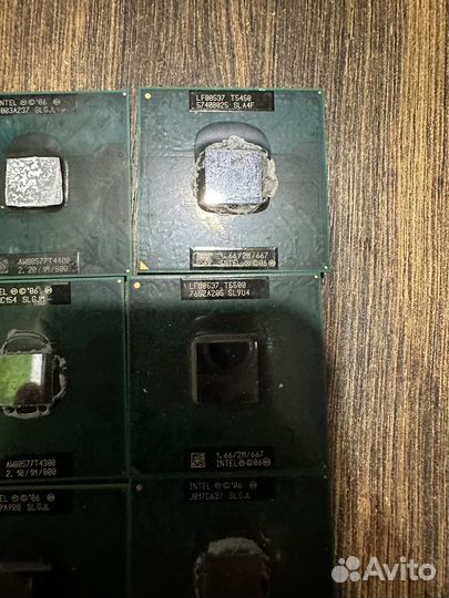 Лот 10шт проццесоры ноутбука intel t4300 и др