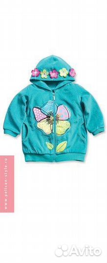 Велюровая кофточка для девочки Pelican 9-12 мес