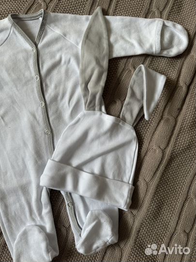 Слипы для новорожденного 62 размера с шапочкой