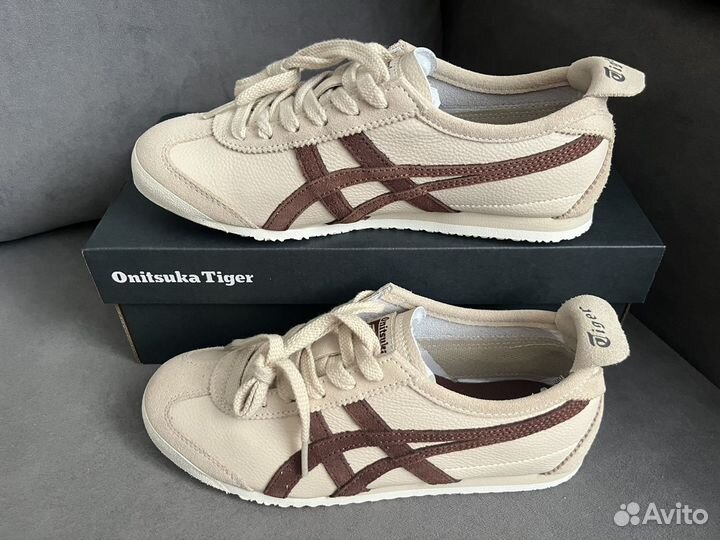 Кроссовки Onitsuka Tiger mexico 66 коричневые