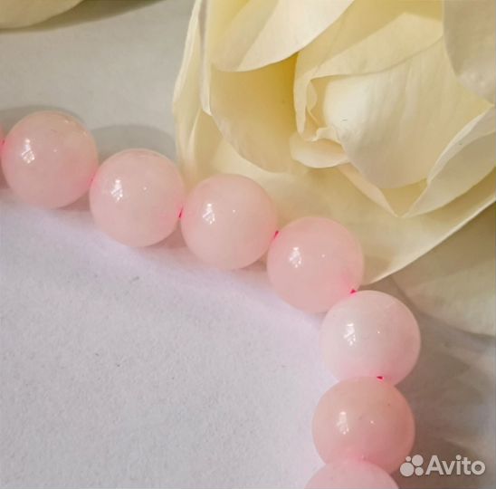 Браслет из натуральных камней розового кварца