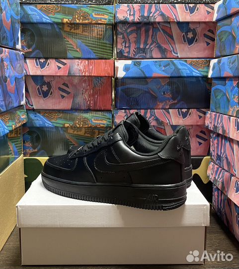 Кроссовки Nike Air Force 1 Black, Люкс (40-45)