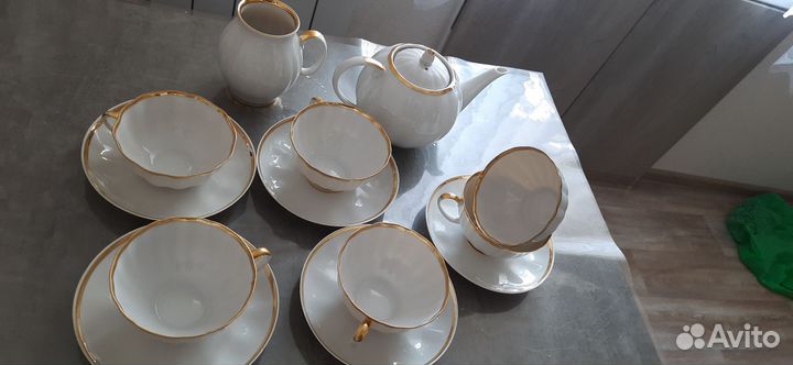 Фарфоровый Чайный сервиз СССР золотая лента