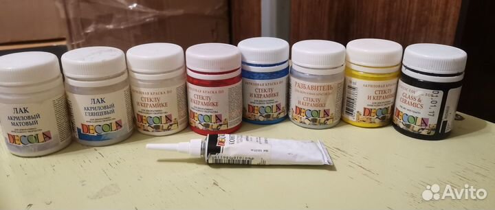 Краски, лак, контур по стеклу и керамике