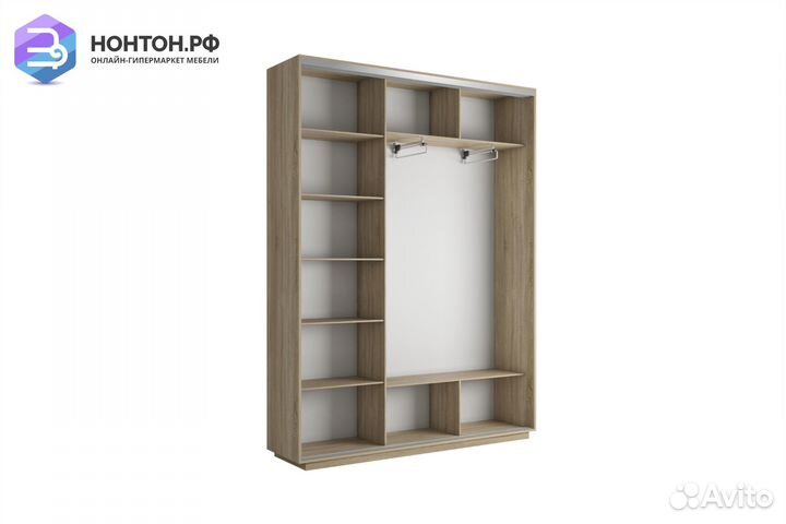 Шкаф-купе 3-х дверный Экспресс 45 cонома / зеркало