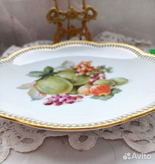 Блюдо сухарница прорезной фарфор Schuman