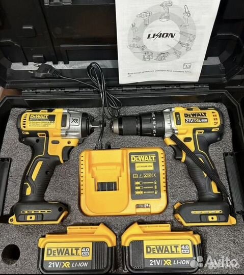 Шуруповерт+гайковерт dewalt набор 2в1