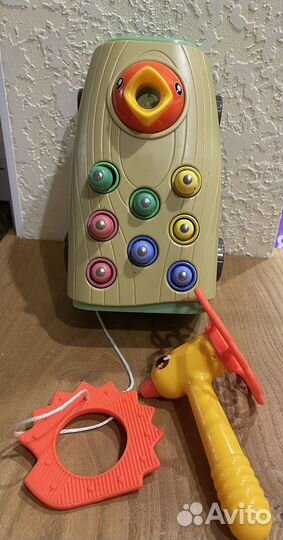 Магнитная игрушка Дятел, поймай червяков