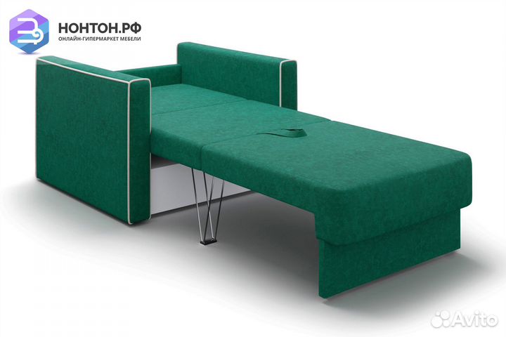 Кресло еврокнижка Леон изумрудное