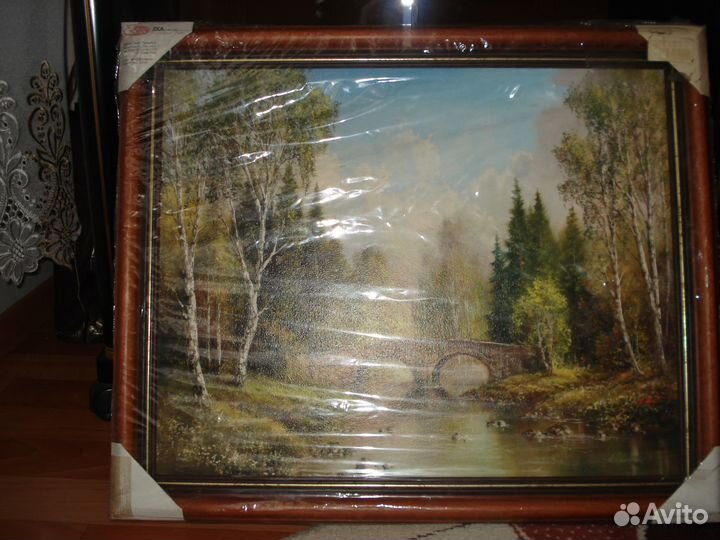 Картина обьемная водопад пейзаж и обьемная Сакура