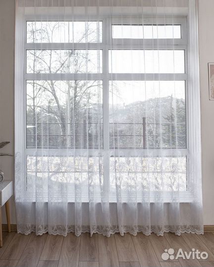 Микросетка с орнаментом тюль Элиза