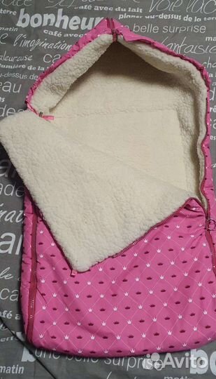 Меховой конверт в коляску овчина