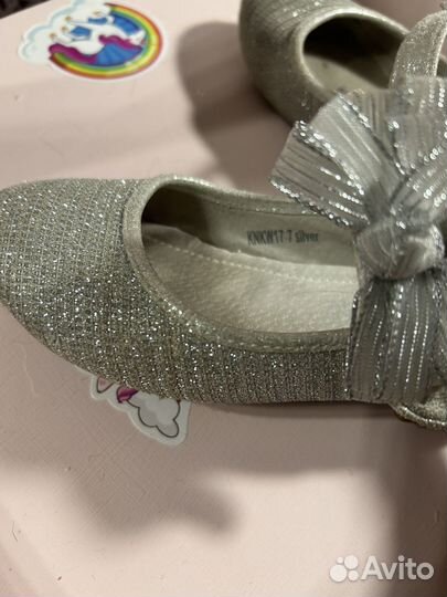 Серебристые туфли для девочки 27