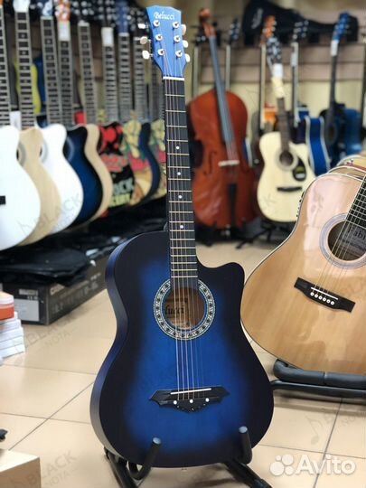 Гитара новая цвет синий матовый