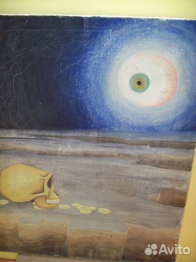 Лунный пейзаж, масло 70-е гг. 20 в