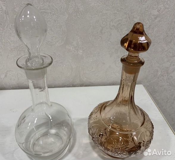 Графины СССР цветное стекло 2шт