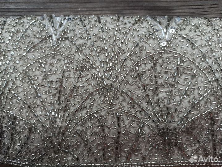 Клатч с пайетками, бисером и стеклярусом