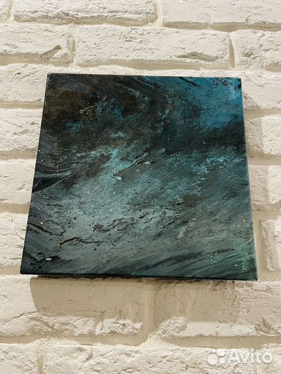 Картина акрилом Флюид Арт: Бездна