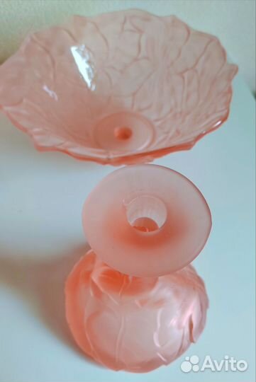 Ваза для фруктов цветное матовое стекло Германия