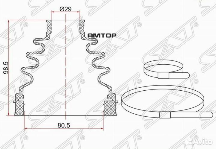 SAT bkfd-013 Пыльник шруса внутренний FR RH nissan
