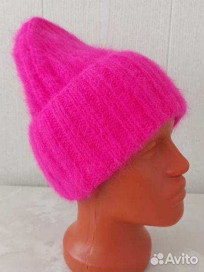 Шапка женская вязаная из пуха норки