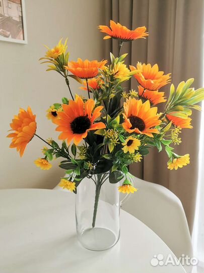 Букет из подсолнухов, искусственные цветы декор